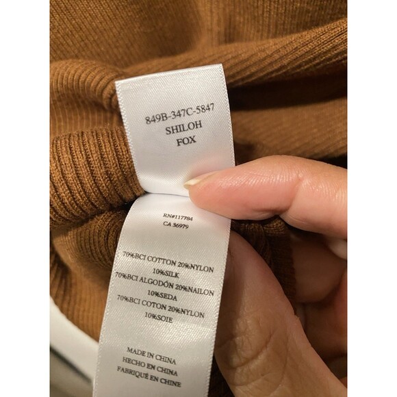 Rails Womens Shiloh Top Brown Ribbed Silk Blend Sweater Size Medium - Picture 4 of 9